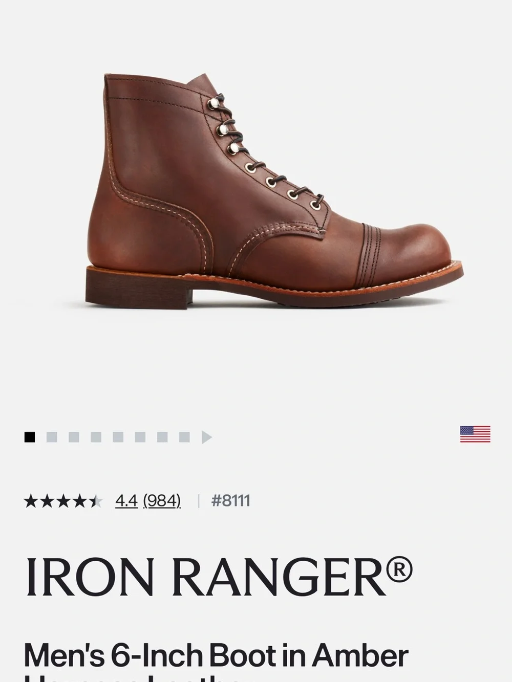 Red Wing Shoes Brown Leather Lace-Up Work Boots